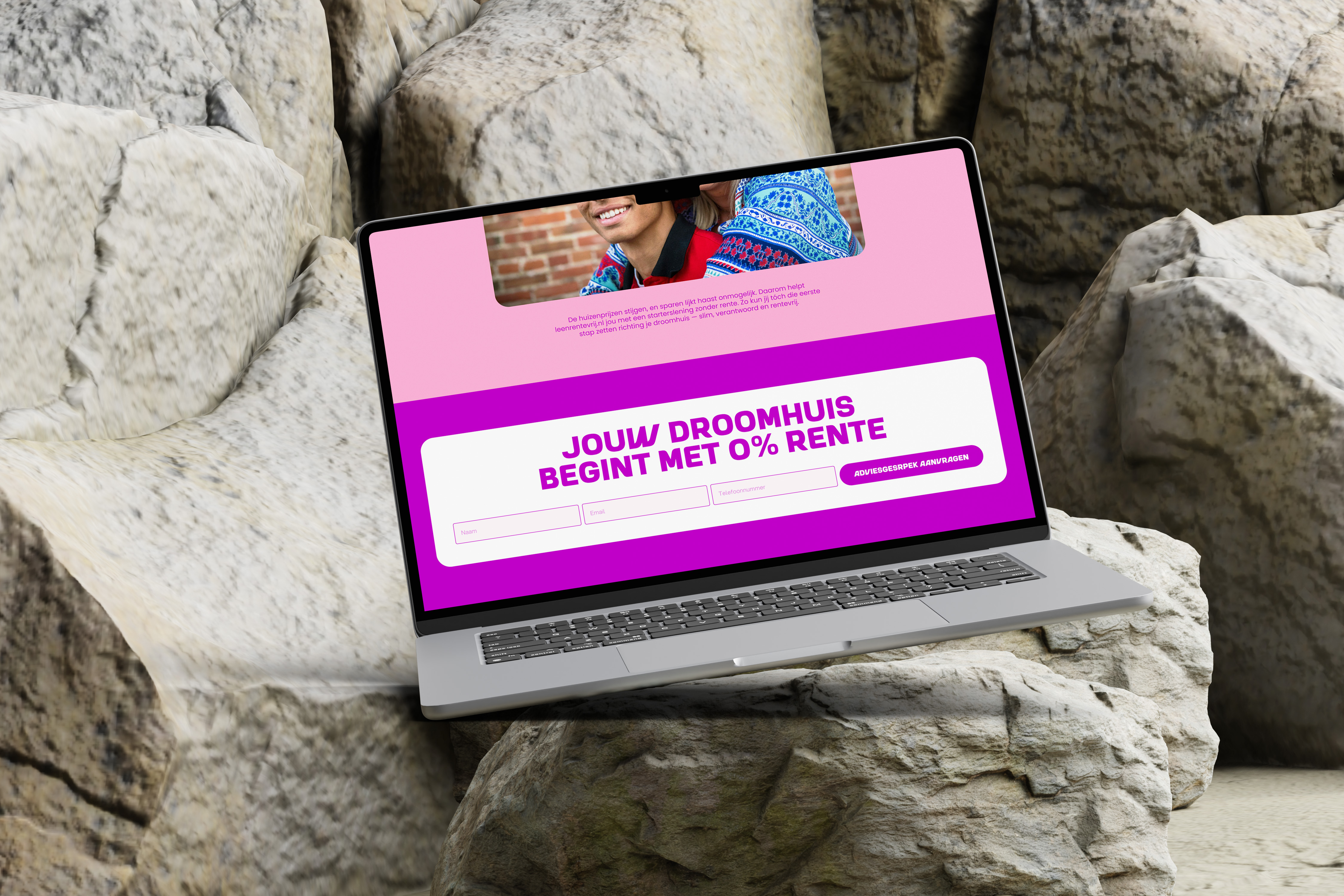 Website mockup for campaign